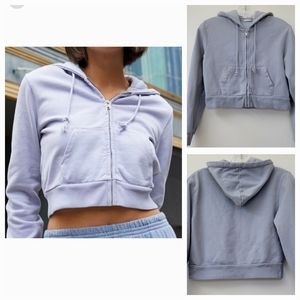 Brandi Melville/John Galt Cropped Zip Up Sweatshirt
